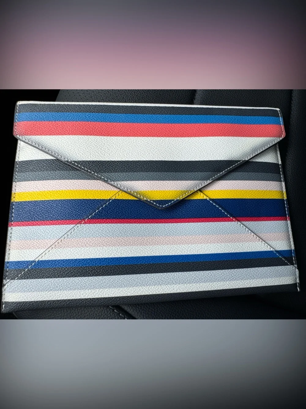Rebecca Minkoff Multicolor Striped Envelope Clutch